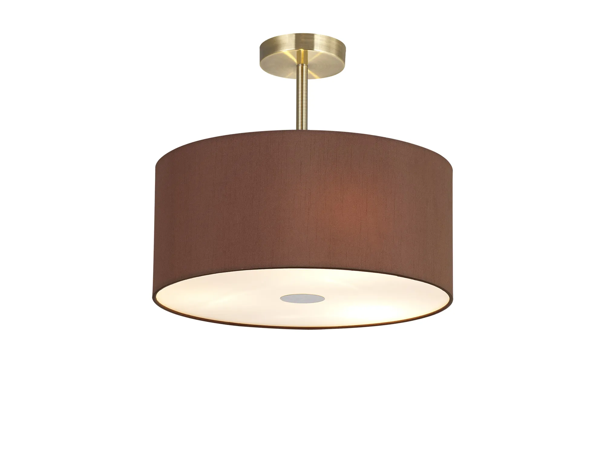 Baymont 40cm Semi Flush 3 Light Antique Brass, Raw Cocoa/Grecian Bronze, Frosted Diffuser
